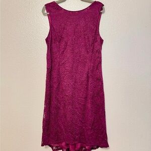 Adrianna Papell Lace Midi Dress - plum/wine color